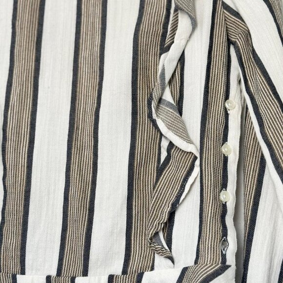 New Anthropologie Isabella Sinclair Striped Ruffle Blouse Top Shirt, Size XXS - Picture 6 of 6